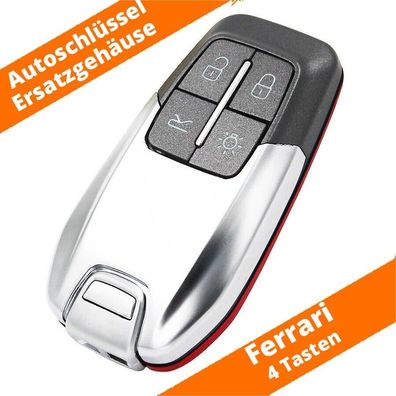 Auto Schlüssel Gehäuse für Ferrari 4 Tasten Smartkey 458 488GTB schwarz silber