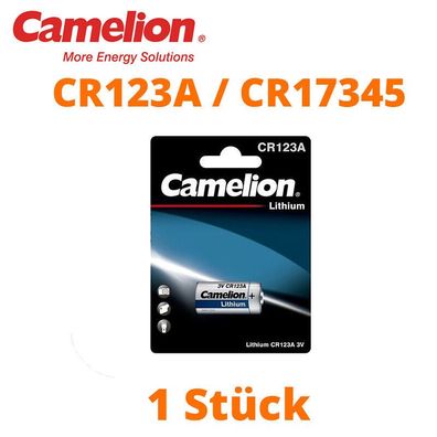1 x Camelion CR123A CR17345 Photo Lithium Batterie 3V ø17x34,5mm Blister