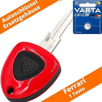 Autoschlüssel Ersatz Gehäuse für Ferrari F430 1 Taste mit Batterie CR1220 Varta