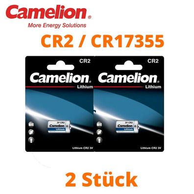 2 x Camelion CR2 CR17355 Photo Lithium Batterie 3V ø15,2 x 27,2mm Blister