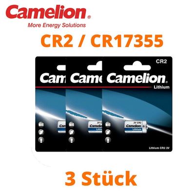 3 x Camelion CR2 CR17355 Photo Lithium Batterie 3V ø15,2 x 27,2mm Blister
