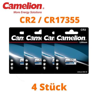 4 x Camelion CR2 CR17355 Photo Lithium Batterie 3V ø15,2 x 27,2mm Blister