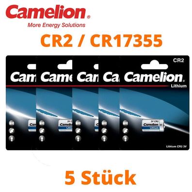 5 x Camelion CR2 CR17355 Photo Lithium Batterie 3V ø15,2 x 27,2mm Blister