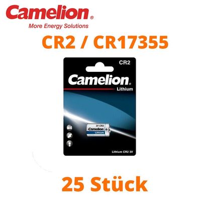 25 x Camelion CR2 CR17355 Photo Lithium Batterie 3V ø15,2 x 27,2mm Blister