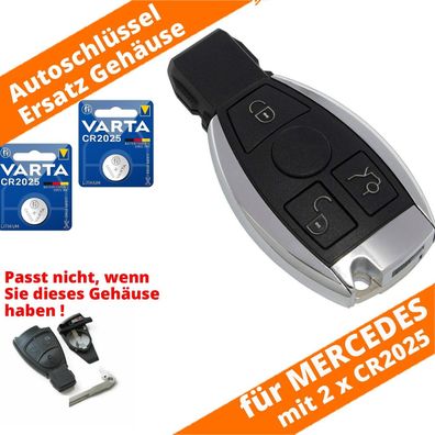 Autoschlüssel 3 Tasten Gehäuse Chrom für Mercedes Benz W204 W221 AMG + CR2025