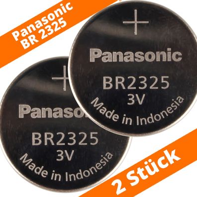 2 x Panasonic BR2325 CR2325 Lithium Knopfzelle Batterie 3V lose bulk 165mAh