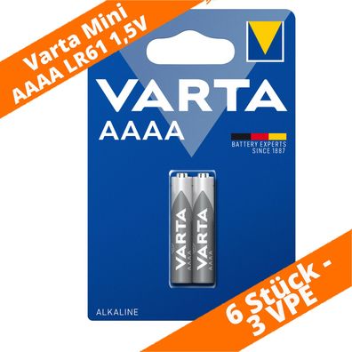 6 x Varta Mini AAAA LR61 MN2500 LR8D425 1,5V 4061 Alkaline Batterie 3 x 2er