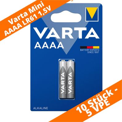 10 x Varta Mini AAAA LR61 MN2500 LR8D425 1,5V 4061 Alkaline Batterie 5 x 2er