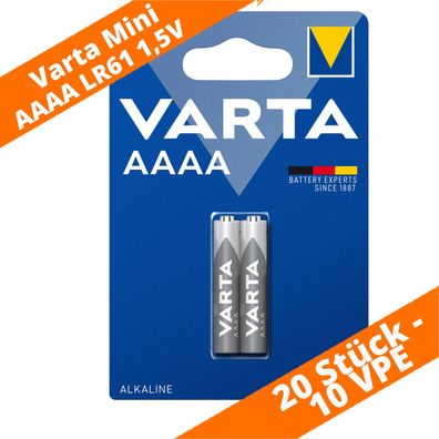 20 x Varta Mini AAAA LR61 MN2500 LR8D425 1,5V 4061 Alkaline Batterie 10 x 2er