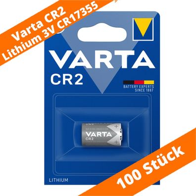 100 x Varta CR2 CR15H270 CR17355 6206 Lithium Power Photo Batterie 3V im Blister