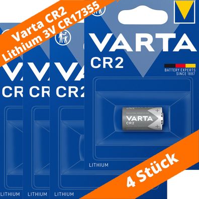 4 x Varta CR2 CR15H270 CR17355 6206 Lithium Power Photo Batterie 3V im Blister