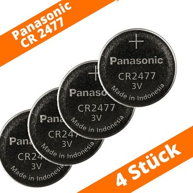 4 x Panasonic CR2477 ohne Abasatz 3V Lithium Knopfzelle Batterie 1000mAh lose