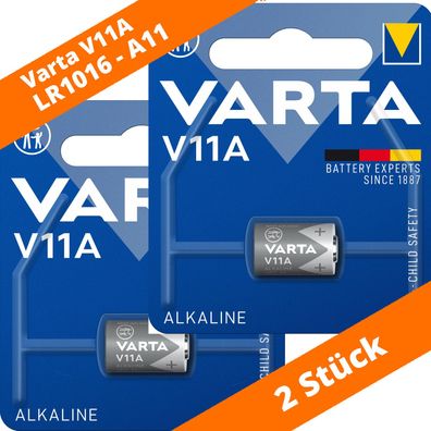 2 x Varta Alkaline V11A A11 MN11 LR1016 LR11A 6V Batterie Knopfzelle 04211
