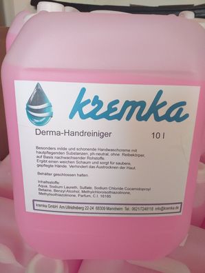 Derma Hand-Reiniger 10 L Hände Reinigung Handreinigung Seife Werkstatt Gel