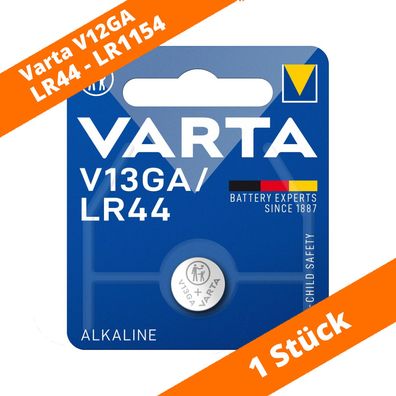 1 x Varta V13GA LR44 LR1154 357 AG13 Alkaline 1,5V V76PX Batterie Knopfzelle