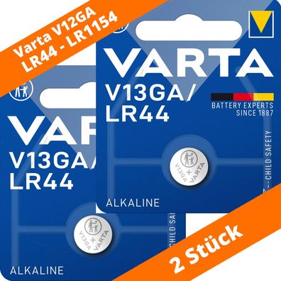 2 x Varta V13GA LR44 LR1154 357 AG13 Alkaline 1,5V V76PX Batterie Knopfzelle