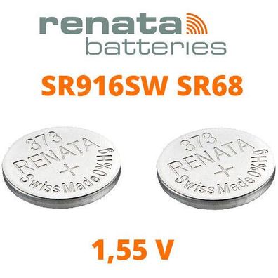 2 x Renata 373 SR916SW SR68 Uhrenbatterien 1,55 V Knopfzelle Silberoxid 29mAh