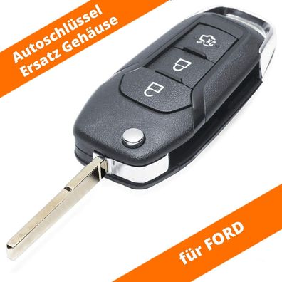 Auto Klapp Schlüssel Gehäuse 3 Tasten HU101 für FORD Fiesta FOCUS ab 2017-18