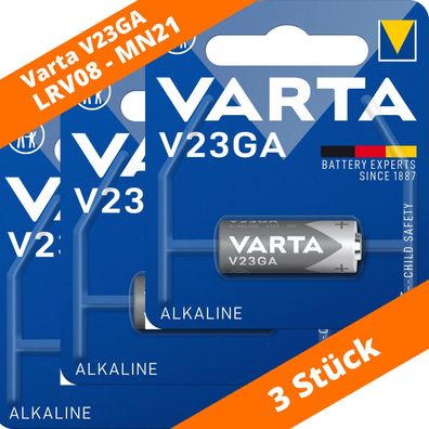 3 x Varta V23GA 12V Batterie Knopfzelle MN21 P23GA A23 23A LR23 LRV08 4223