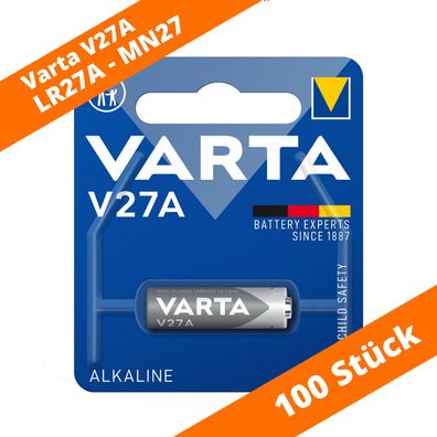 100 x Varta V27A MN27 A27 L828 GP27A 4227 Alkaline Knopfzelle Batterie 12V