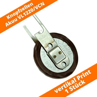 Panasonic Knopfzellen Akku VL1220 VCN 2er Print 3,0 V Print + / - vertikal 7mAh