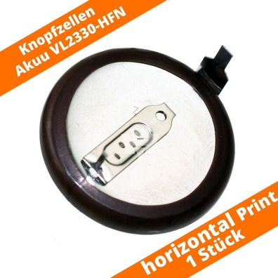 1 x Panasonic Knopfzellen Akku VL2330-HFN 2er Print 3,0 V + / - horizontal 50mAh