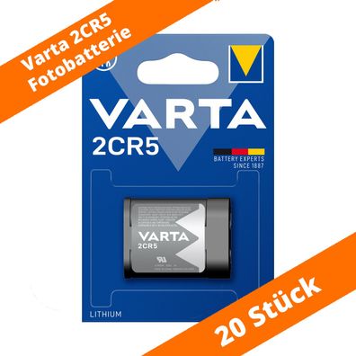 20 x Varta 2CR5 2CR5M 2CR-5MEP 6203 Lithium Power Photo Batterie 6V im Blister