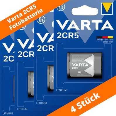 4 x Varta 2CR5 2CR5M 2CR-5MEP 6203 Lithium Power Photo Batterie 6V im Blister
