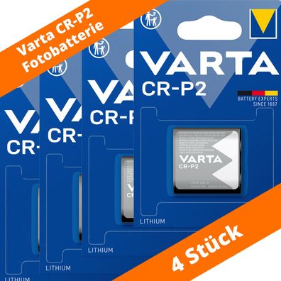 4 x Varta CR-P2 DL223 CR17-33 6204 Lithium Power Photo Batterie 3V im Blister