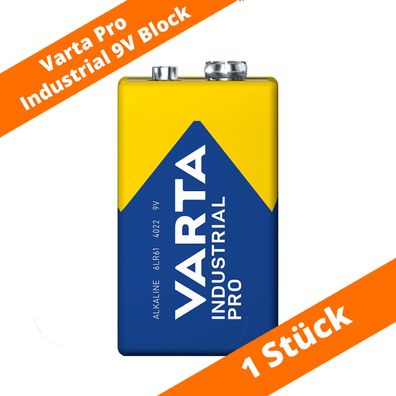 1 x Varta 9V-Block 4022 Pro Industrial Alkaline E-Block 6LR61 Batterie lose