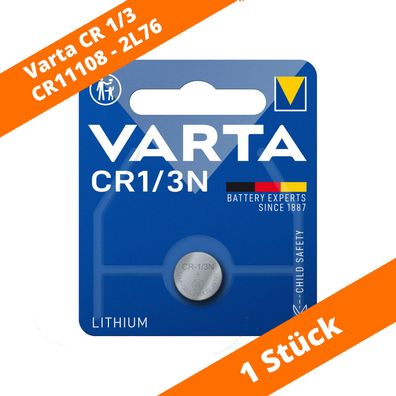 1 x Varta CR 1/3 CR11108 2L76 58L CR1/3N 3V Knopfzelle Lithium Batterie NEU