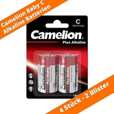 4 x Camelion Plus Alkaline Baby C LR14 Batterien 1,5 V Blister Spielzeug Radio