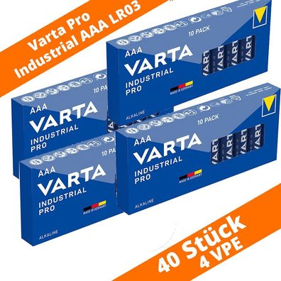 40 x Batterien VARTA AAA Micro 4003 LR03 Alkaline Industrial PRO 1,5 V Box