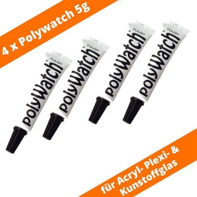 4 x Polywatch Kratzer Entferner Polierpaste für Acryl Plexi Kunststoffglas Uhren