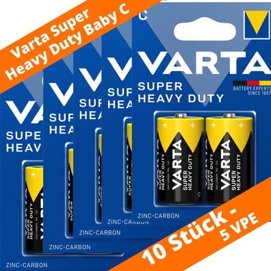 10 x Varta Baby C R14 Batterien 2014 Super Heavy Duty Superlife Zink Kohle 1,5V