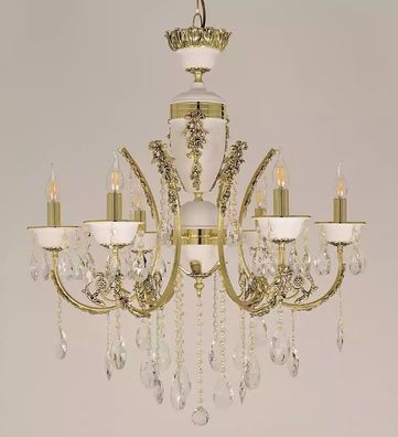 Luxus Kronleuchter Deckenlampe Luster Deckenleuchte Gold Kristall 60x100cm