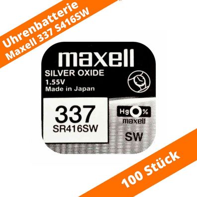 100 x Maxell 337 SR416SW 623 GP337 SB-A5 280-75 LR416 Silberoxid Batterie 1,55 V