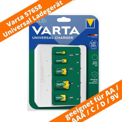 VARTA Universal Charger USB Akku Ladegerät AA AAA Baby C Mono D 9V NiMH 57658