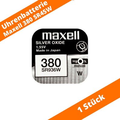 1 x Maxell 380 SR45 SR936W 1,55V Uhren-Batterie Knopfzelle Neu Silberoxid