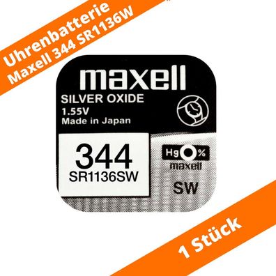 1 x Maxell 344 SR1136SW SR42 242 RW36 R344/12 Uhrenbatterie 1,55 V Knopfzelle