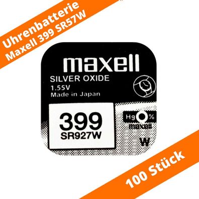 100 x Maxell 399 SR927 SW AG7 SR57 LR927 613 280-44 RW413 Uhren Batterie 1,55 V