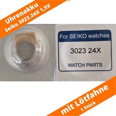 1 x Seiko Akku 3023.24X Knopfzelle mit Fahne 1,5V Kinetic AGS Uhren Batterie