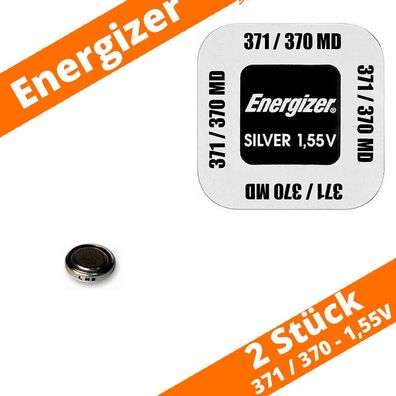 2 x Energizer 371 / 370 Knopfzellen Uhrenbatterie Silberoxid SR69 SR920 AG6