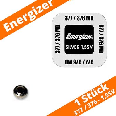 1 x Energizer 377 / 376 SR626 Uhren Batterie Knopfzelle SR66 1,55V Silberoxid