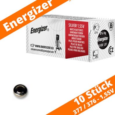 10 x Energizer 377 / 376 SR626 Uhren Batterie Knopfzelle SR66 1,55V Silberoxid