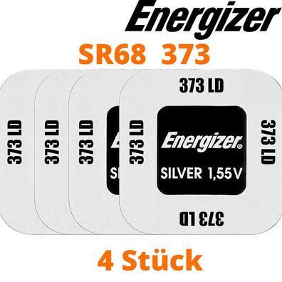 4 x Energizer 373 Uhrenbatterie Knopfzelle SR68 SR916SW 1,55V Silberoxid NEU