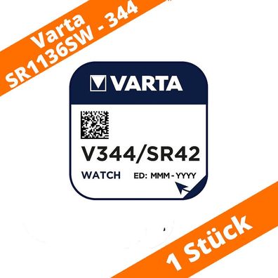 1 x Varta V344 SR1136SW Uhrenbatterie 1,55 V SR42 Knopfzelle Silberoxid SR42