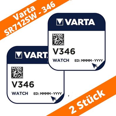 2 x Varta V346 SR712SW Uhrenbatterie 1,55 V SR712 Silberoxid Knopfzelle NEU