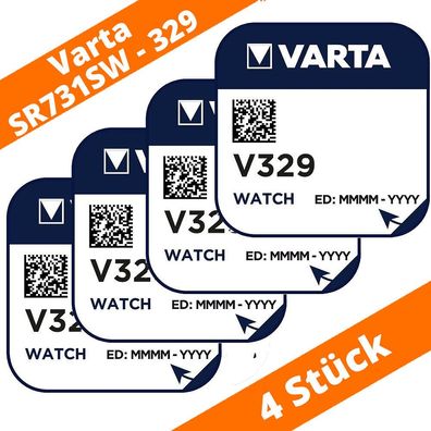 4 x Varta V329 Uhren Batterie Knopfzelle SR731SW Silberoxid Watch 1,55V