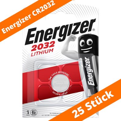 25 x Energizer CR 2032 Lithium Batterie Knopfzelle DL2032 3V 235mAh LED Kerze